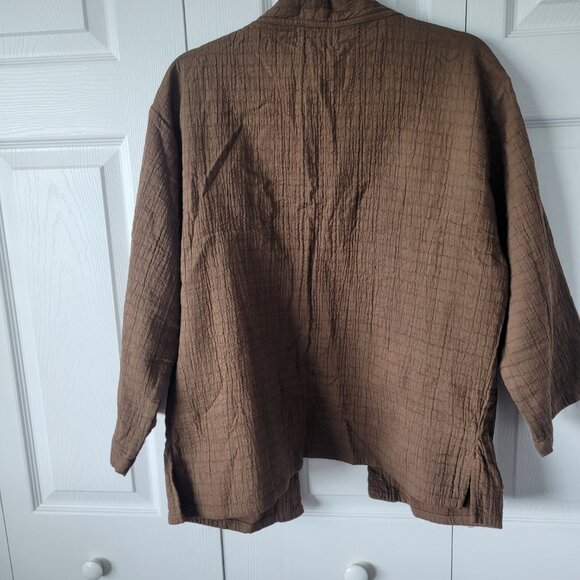 NWT HONEST COTTON Womens Carrier Coat - Handmade 100% Cotton Boxy Layer One Size - Picture 6 of 6